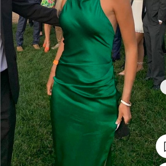 Silk Amanda dress new Amanda Uprichard Samba Gown in Dark Green - Picture 7 of 7